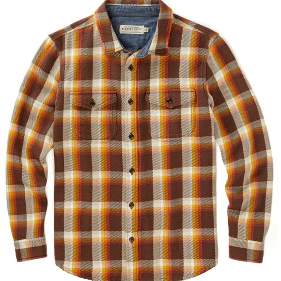 NWT Outerknown Blanket Shirt – SOLD-OUT Color! –Dark Roast Nostalgic Plaid M MED - Picture 5 of 12